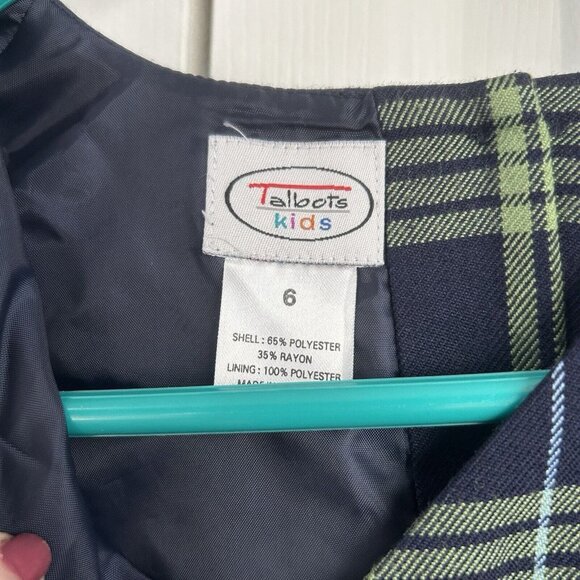 Talbots Kids 6 Vtg Girls Plaid Dress Watchplaid Check Acadamia Preppy Money - Picture 5 of 7